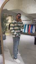 Men’s Crew Neck Pullover In Mint Green