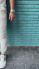 Men's Slimline Joggers Trousers In Beige