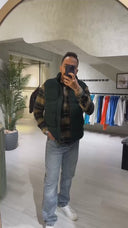 Men's High Collar Puffer Vest In Dark Green